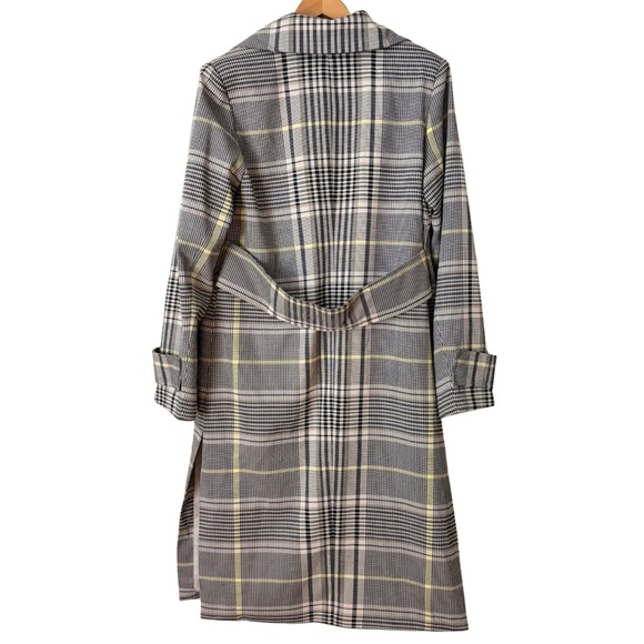 Anthropologie Avec Les Filles Long Lined Plaid Trench Coat Outerwear, Medium - Picture 4 of 16